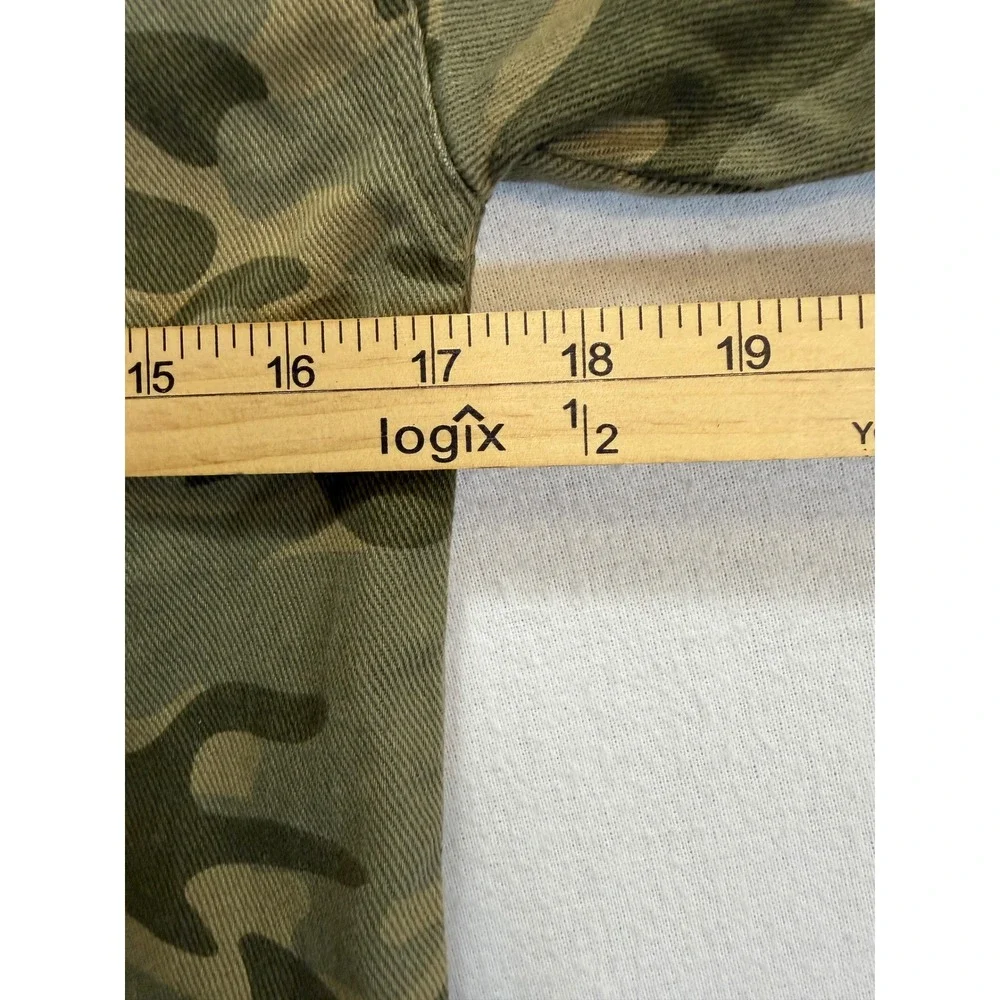 OshKosh Bgosh Kids Green Camo Hooded Shirt Jacket Twill Shacket Size 8 8A